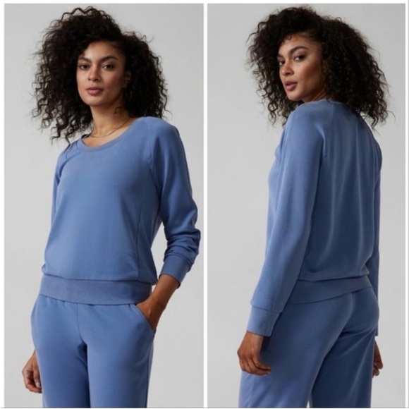 ATHLETA Cottage Blue Seasoft Scoop-neck
Sweatshirt large - Picture 1 of 5
